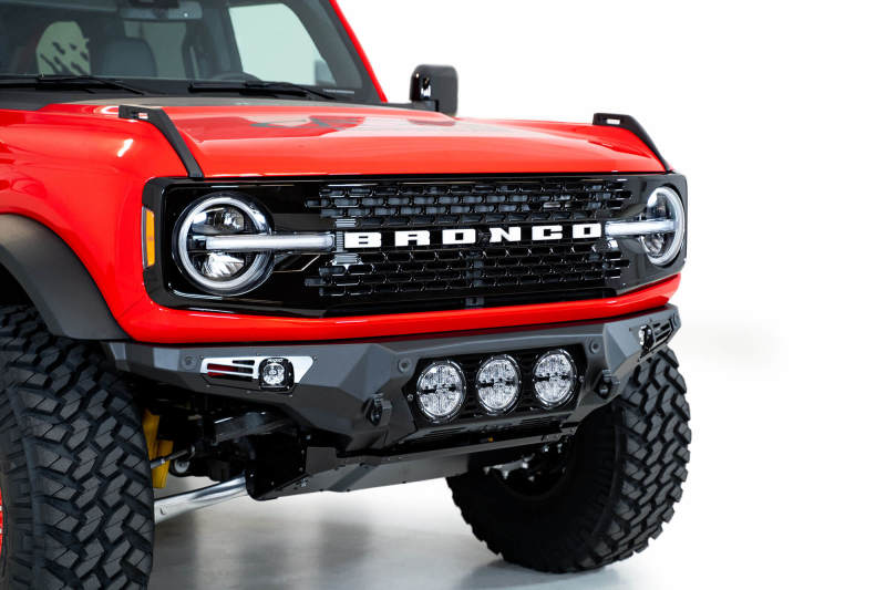 Addictive Desert Designs 21-22 Ford Bronco Bomber Front Bumper (w/ 3 Rigid 360 Mounts) - eliteracefab.com