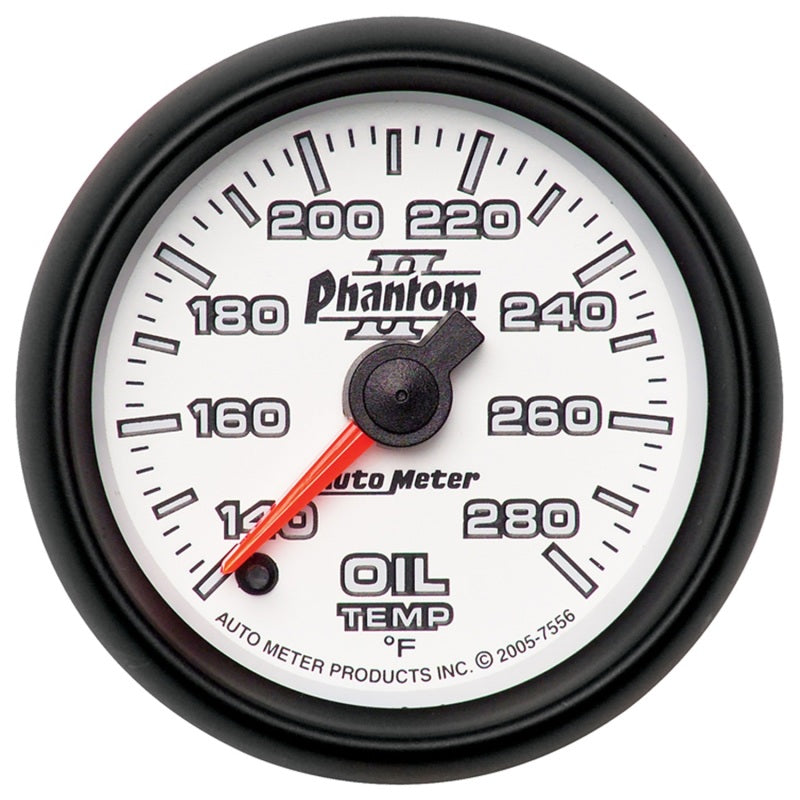 Autometer Phantom II 52mm Full Sweep Electronic 140-280 Deg F Oil Temperature Gauge 7556