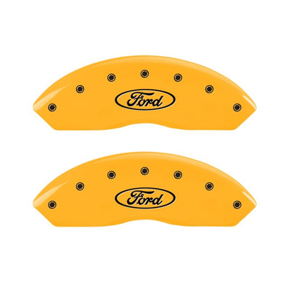 MGP 2 Caliper Covers Engraved Front Oval Logo/Ford Yellow Finish Blk Char 2011 Ford Focus MGP