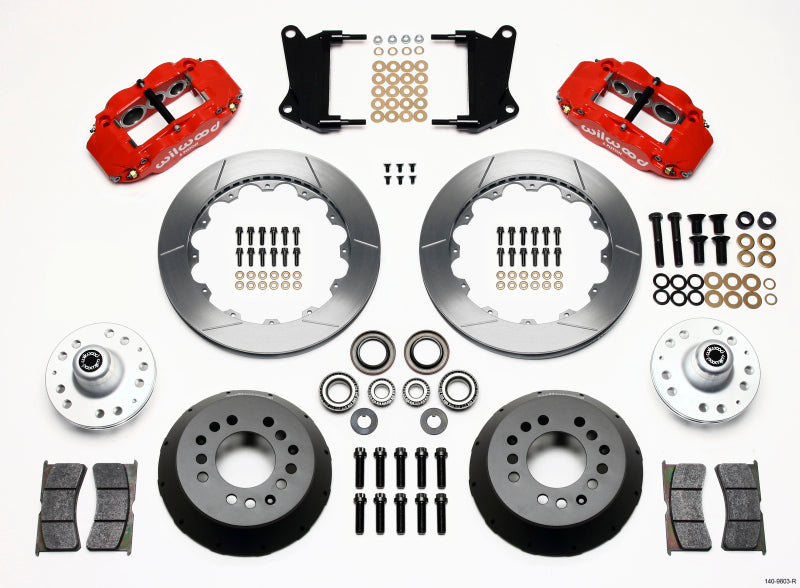 Wilwood Narrow Superlite 6R Front Hub Kit 12.88in Red 67-69 Camaro 64-72 Nova Chevelle Wilwood
