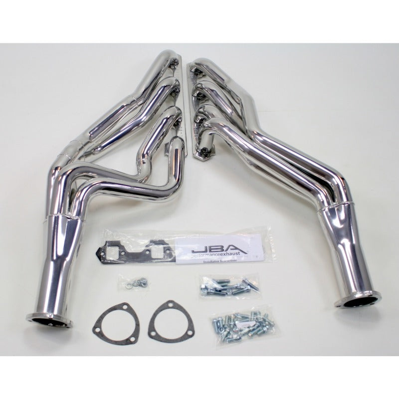 JBA 65-73 Ford Mustang 260-302 SBF 4 Speed C4/C6/AOD 1-3/4in Primary Silver Long Tube Header JBA