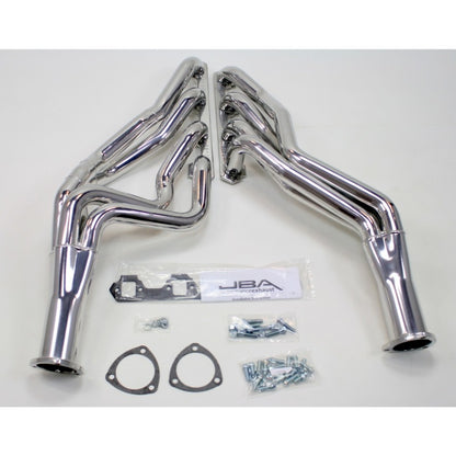 JBA 65-73 Ford Mustang 260-302 SBF 4 Speed C4/C6/AOD 1-3/4in Primary Silver Long Tube Header JBA