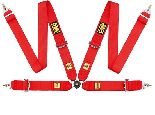 OMP FIRST 3" 4-Point Historic Racing Harness - Red - FIA 8854/98 - DA0-0801-B01-061