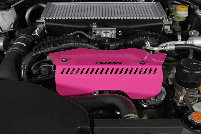 Perrin 2022+ Subaru WRX Pulley Cover - Hyper Pink - eliteracefab.com