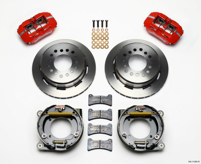 Wilwood Dynapro Low-Profile 11.00in P-Brake Kit - Red Chevy C-10 2.42 Offset 5-lug - eliteracefab.com