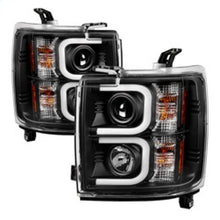 Load image into Gallery viewer, Spyder Chevy Silverado 2014-16 2500 HD Projector Headlights Light Bar DRL Blk PRO-YD-CSHD14-LBDRL-BK - eliteracefab.com