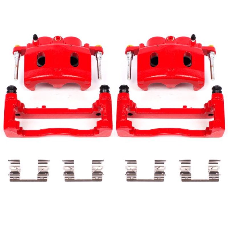 Power Stop 08-16 Cadillac Escalade Front Red Calipers w/Brackets - Pair - eliteracefab.com