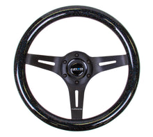 Load image into Gallery viewer, NRG Classic Wood Grain Steering Wheel 310mm Black 3-Spokes Black Sparkled Grip - eliteracefab.com