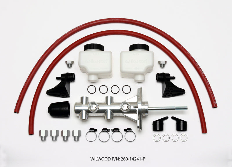 Wilwood Tandem Remote Master Cylinder - 7/8in Bore Ball Burnished Wilwood