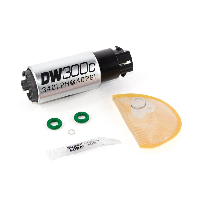 DeatschWerks 340lph DW300C Compact Fuel Pump w/ 08-14 WRX/ 08-15 STI Set Up Kit (w/ Mounting Clips) - eliteracefab.com