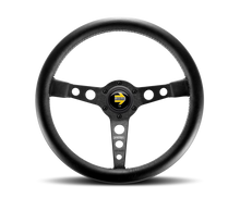 Load image into Gallery viewer, Momo Prototipo Steering Wheel 350 mm - Black Leather/Wht Stitch/Black Spokes - eliteracefab.com