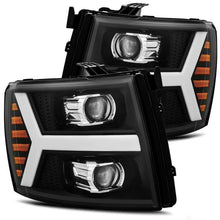 Load image into Gallery viewer, AlphaRex 07-13 Chevy 1500HD PRO-Series Proj Headlight Plank Style Matte Blk w/Activ Light/Seq Signal - eliteracefab.com