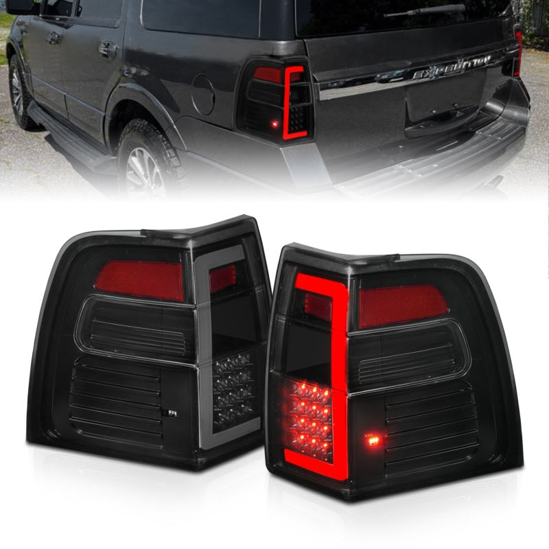 ANZO FORD EXPEDITION 07-17 LED C BAR TAIL LIGHTS BLACK SMOKE LENS W/ SEQUENTIAL SIGNAL - 311409