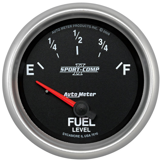 Autometer Sport-Comp II 2-5/8in Short Sweep Electronic 73-10ohms Fuel Level Gauge 7615