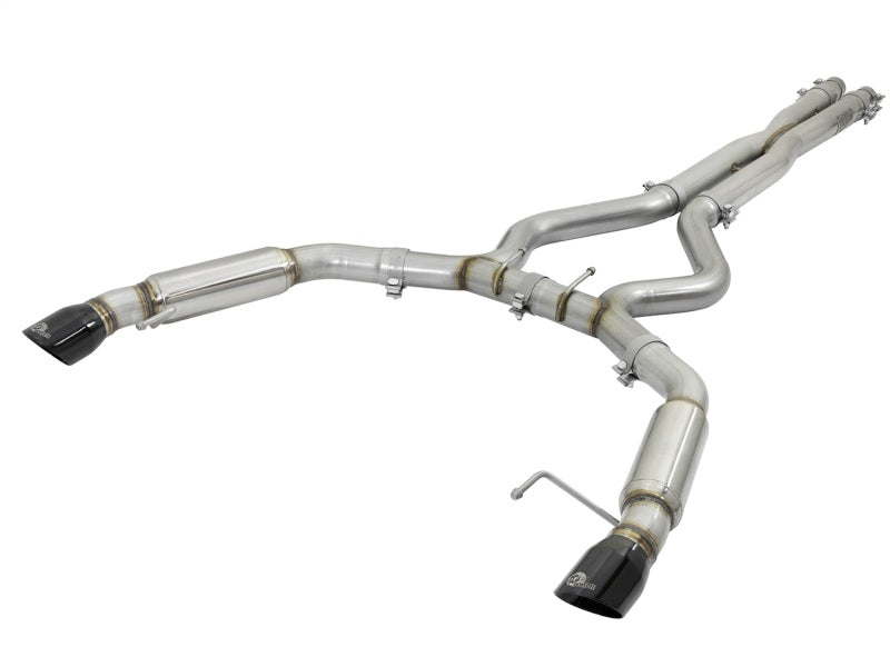 aFe MACHForce XP 3in 304 SS Sport Tone Cat-Back w/ Black Tips 15-17 Ford Mustang V6-3.7L/V8-5.0L aFe