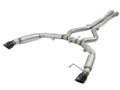 aFe MACHForce XP 3in 304 SS Sport Tone Cat-Back w/ Black Tips 15-17 Ford Mustang V6-3.7L/V8-5.0L aFe