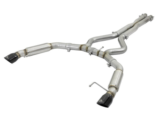 aFe MACHForce XP 3in 304 SS Sport Tone Cat-Back w/ Black Tips 15-17 Ford Mustang V6-3.7L/V8-5.0L aFe