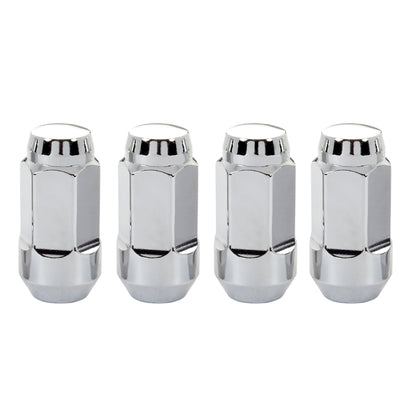 McGard Hex Lug Nut (Cone Seat Bulge Style) M14X1.5 / 13/16 Hex / 1.945in. Length (4-Pack) - Chrome - eliteracefab.com