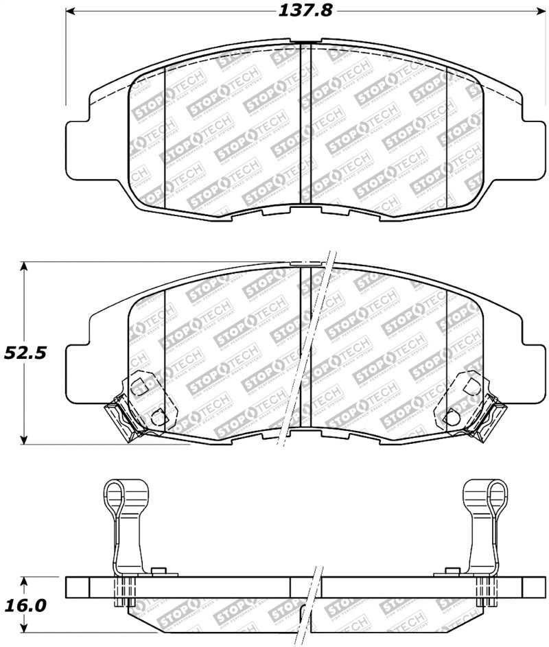 StopTech Street Select Brake Pads - Front/Rear - eliteracefab.com