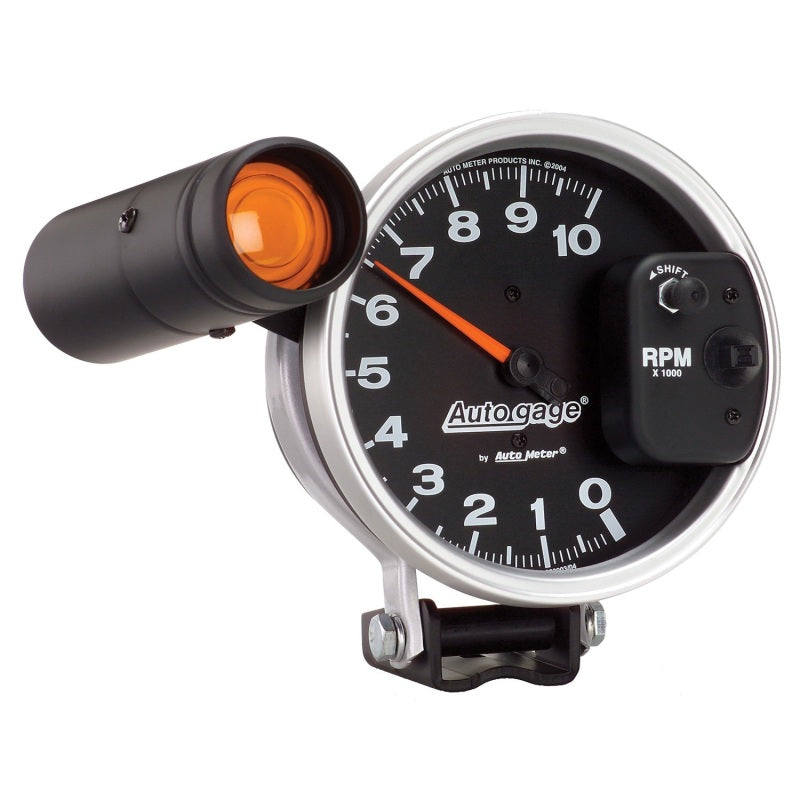 AutoMeter GAUGE; TACHOMETER; 5in.; 10K RPM; PEDESTAL W/EXT. SHIFT-LITE; BLACK; AUTO GAGE - eliteracefab.com