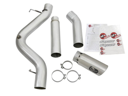 aFe Atlas Exhaust 5in DPF-Back Aluminized Steel w/ Polished Tips 16-17 GM Diesel Truck V8-6.6L (td) aFe