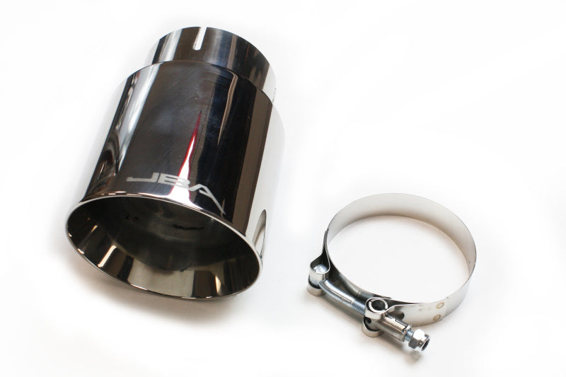 JBA 3in x 4in x 7-5/8in Double Wall Polished Chrome Tip - Clamp On JBA