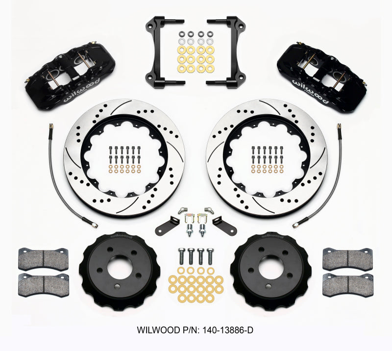 Wilwood AERO6 Front Hat Kit 14.00 Drilled 2015-Up Mustang w/Lines Wilwood