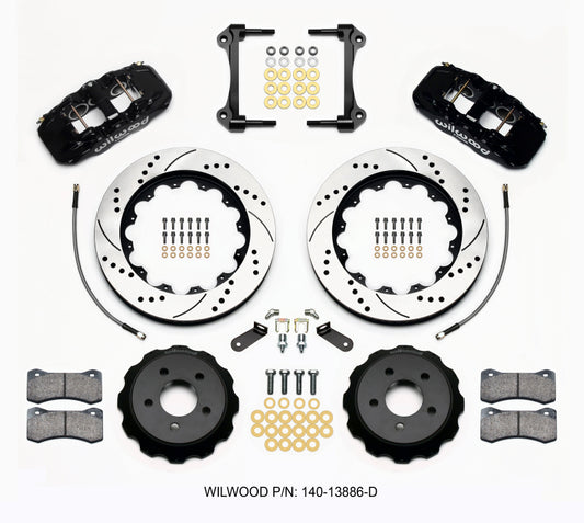 Wilwood AERO6 Front Hat Kit 14.00 Drilled 2015-Up Mustang w/Lines Wilwood