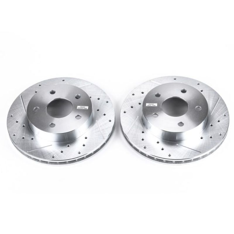 Power Stop 99-04 Jeep Grand Cherokee Front Evolution Drilled & Slotted Rotors - Pair PowerStop