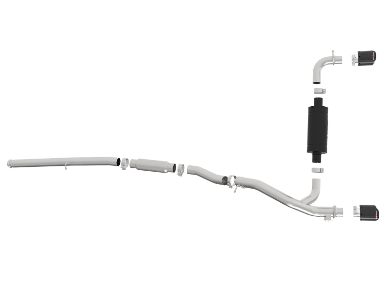 aFe Takeda 3in 304 SS Cat-Back Exhaust System w/ Carbon Fiber Tips 16-18 Ford Focus RS I4-2.3L (t) aFe