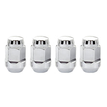 Load image into Gallery viewer, McGard Hex Lug Nut (Cone Seat Bulge Style) M12X1.25 / 3/4 Hex / 1.45in. Length (4-Pack) - Chrome - eliteracefab.com
