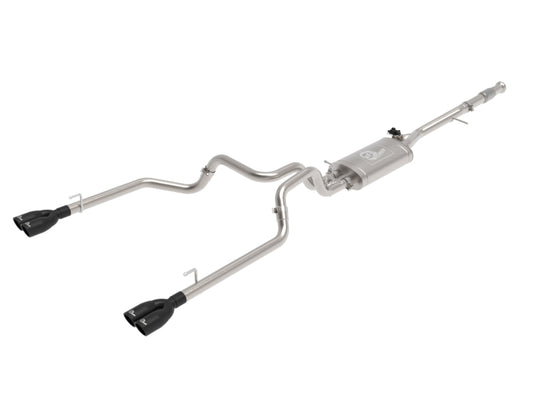 aFe Gemini XV 3in 304 SS Cat-Back Exhaust w/ Cutout 19-21 GM Silverado/Sierra 1500 V8- w/ Black Tips aFe
