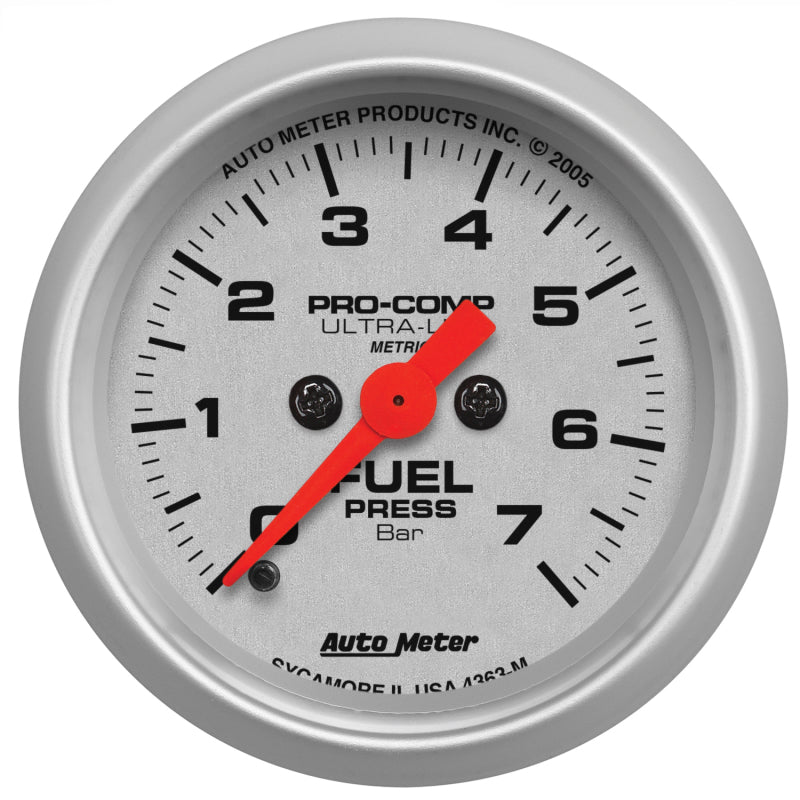 AutoMeter Gauge Fuel Pressure 2-1/16in. 7 Bar Electric Ultra-Lite 4363-M