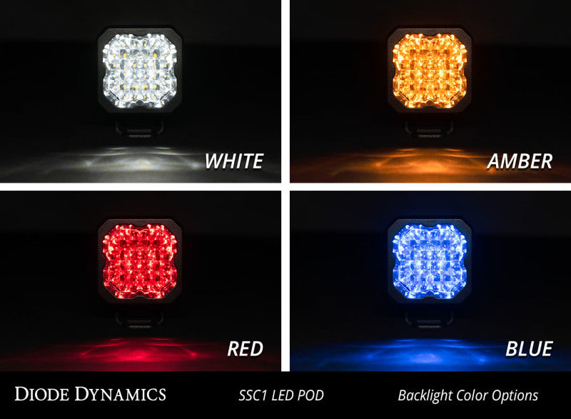 Diode Dynamics Stage Series C1 LED Pod Pro - White Wide Standard RBL Each Diode Dynamics