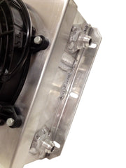CSF Dual Fluid Bar & Plate HD Oil Cooler w/9in SPAL Fan (1/3 & 2/3 Partition) - 13.8in L x 10in H - eliteracefab.com