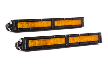Diode Dynamics 12 In LED Light Bar Single Row Straight - Amber Wide (Pair) Stage Series Diode Dynamics