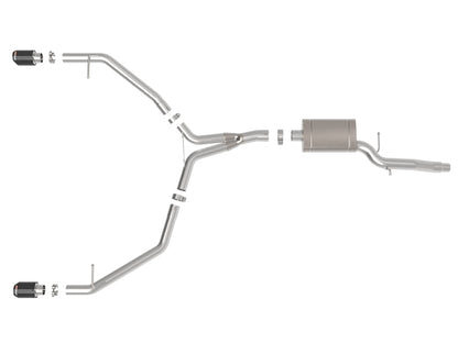 afe MACH Force-Xp 13-16 Audi Allroad L4 SS Axle-Back Exhaust w/ Carbon Tips aFe