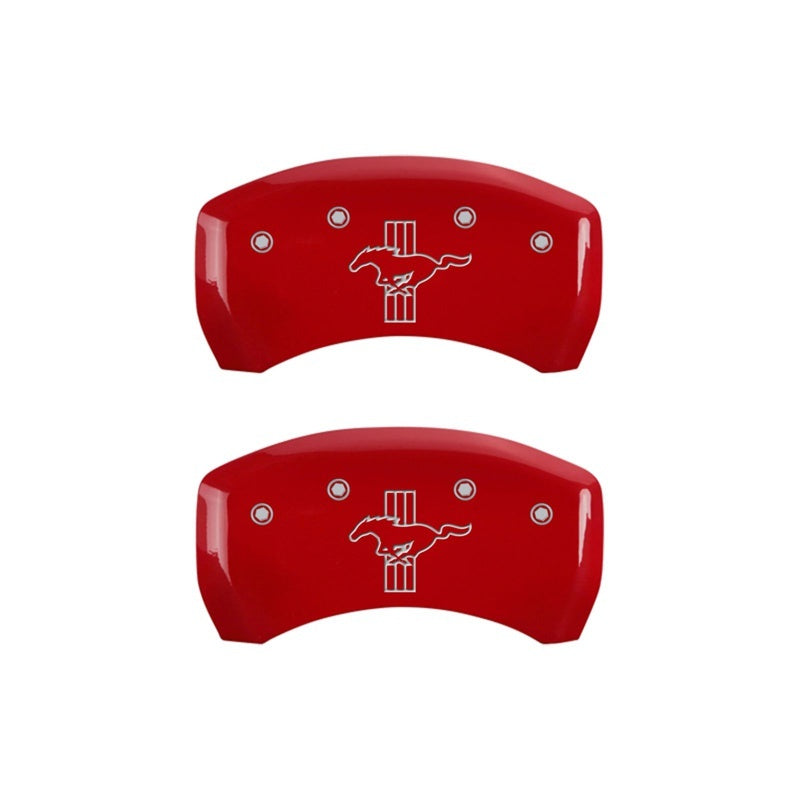 MGP Rear set 2 Caliper Covers Engraved Rear 2015/Bar & Pony Red finish silver ch MGP