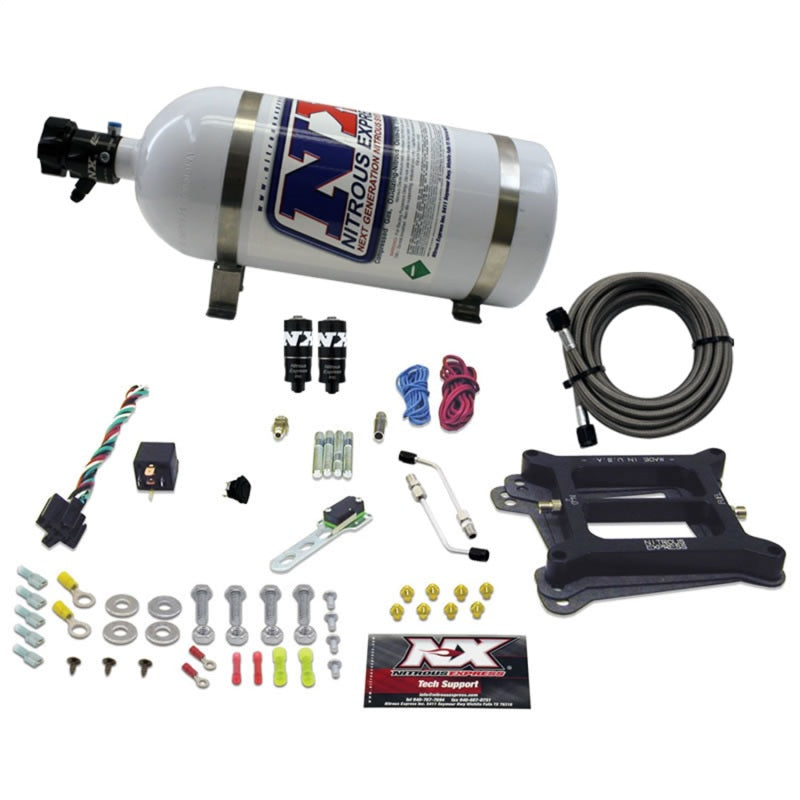 Nitrous Express 4150 Hitman Plus 4-BBL Nitrous Kit (50-200HP) w/10lb Bottle