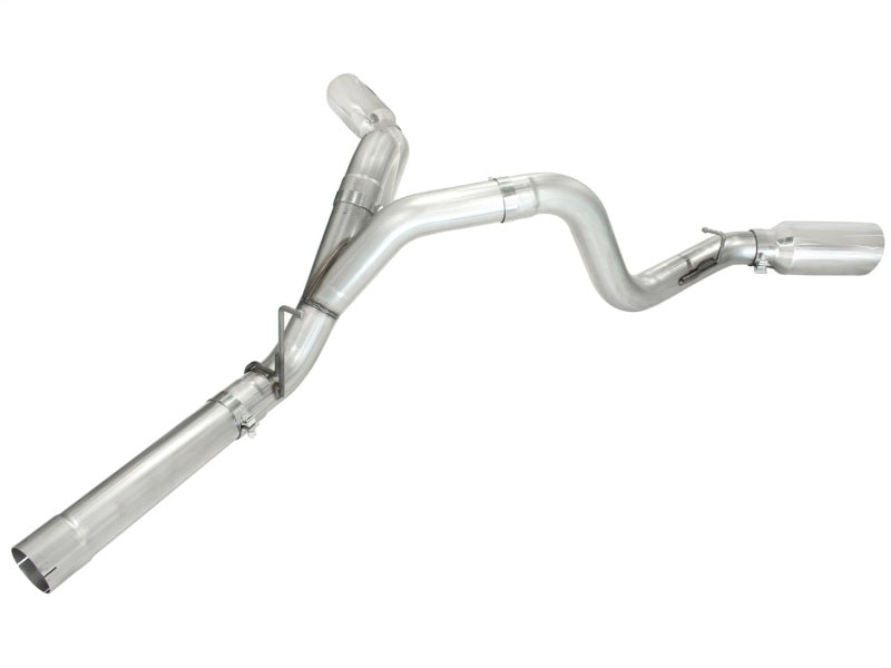 aFe MACHForce XP Exhaust Aluminized Dual Split DPF Back 11-15 GM Diesel Truck V8-6.6L (td) (pol tip) aFe