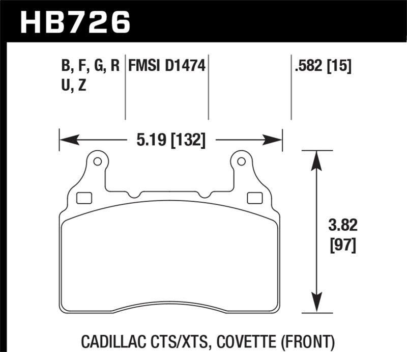 Hawk 2014 Chevrolet Corvette HPS 5.0 Front Brake Pads - eliteracefab.com