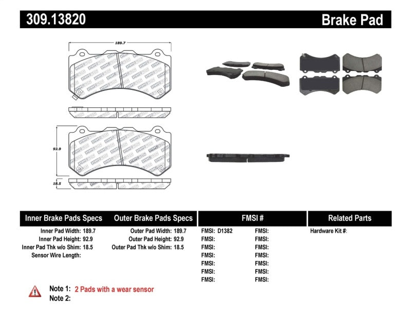 StopTech Performance Brake Pads - eliteracefab.com