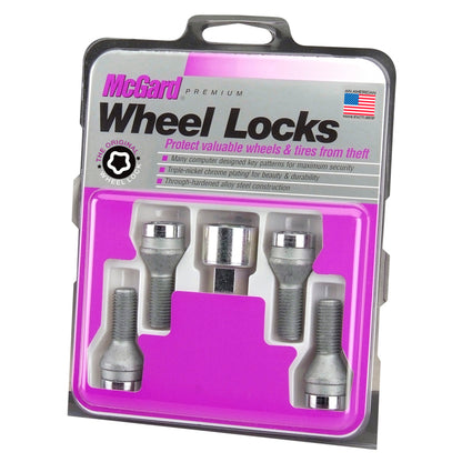 McGard Wheel Lock Bolt Set - 4pk. (Cone Seat) M12X1.25 / 19mm Hex / 25.6mm Shank Length - Chrome - eliteracefab.com