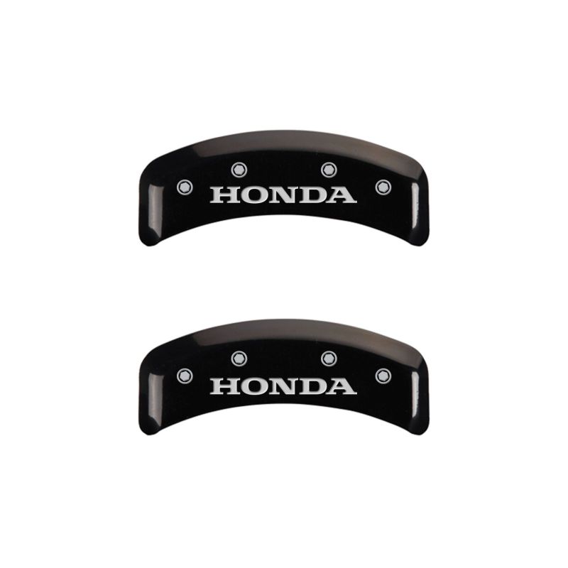 MGP 4 Caliper Covers Engraved Front & Rear Honda Black finish silver ch MGP