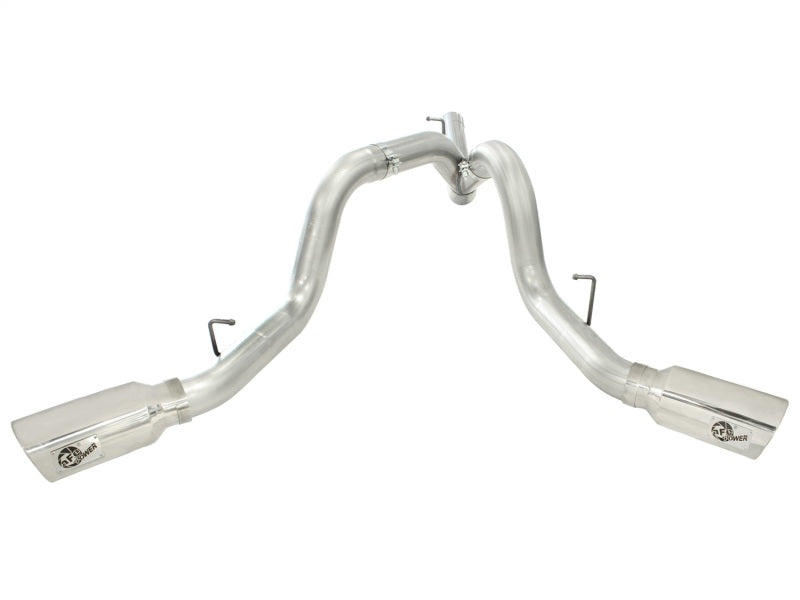 aFe MACHForce XP Exhaust Aluminized Dual Split DPF Back 11-15 GM Diesel Truck V8-6.6L (td) (pol tip) aFe