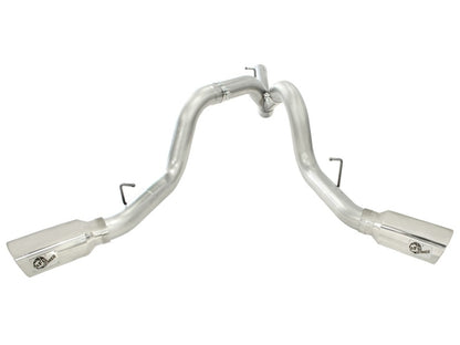 aFe MACHForce XP Exhaust Aluminized Dual Split DPF Back 11-15 GM Diesel Truck V8-6.6L (td) (pol tip) aFe
