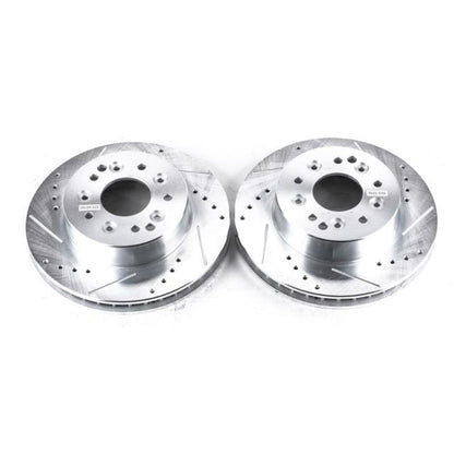 Power Stop 63-82 Chevrolet Corvette Rear Evolution Drilled & Slotted Rotors - Pair - eliteracefab.com