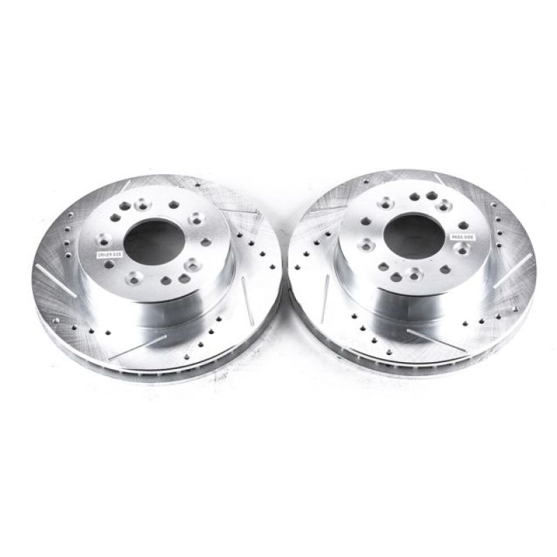 Power Stop 63-82 Chevrolet Corvette Rear Evolution Drilled & Slotted Rotors - Pair - eliteracefab.com