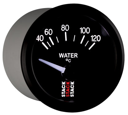 Autometer 52mm Stack Instruments 40-120 Degree C Electric Water Temperature Gauge - Black ST3207