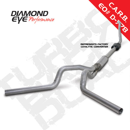 Diamond Eye KIT 4in TB DUAL AL: 94-97 FORD 7.3L F250/F350 PWRSTROKE NFS W/ CARB EQUIV STDS Diamond Eye Performance